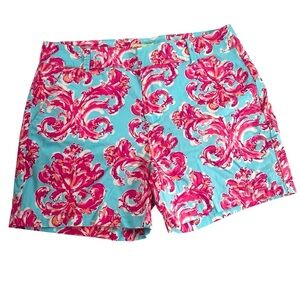 Caribbean Joe Size 12 Pink &‎ Blue Print Shorts